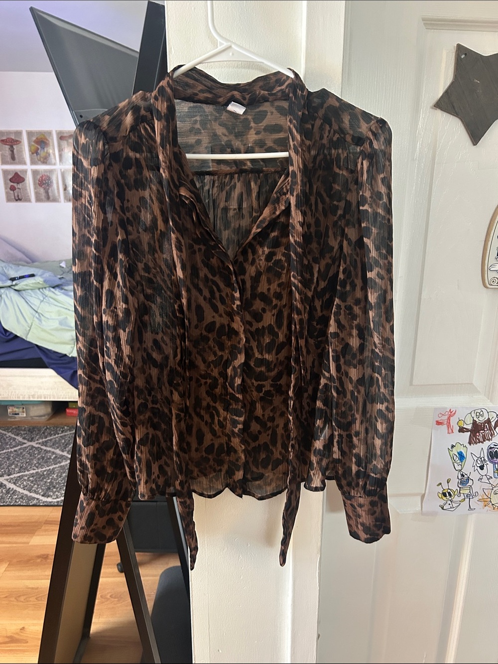 Old Navy Chiffon Blouse with Neck Tie